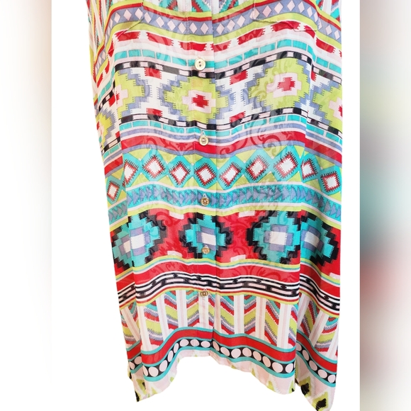 NWT BCBGMAXAZRIA Soft Guatemalan Sheer Sleeveless Collared Button-Up Tunic Sz M - Picture 7 of 15